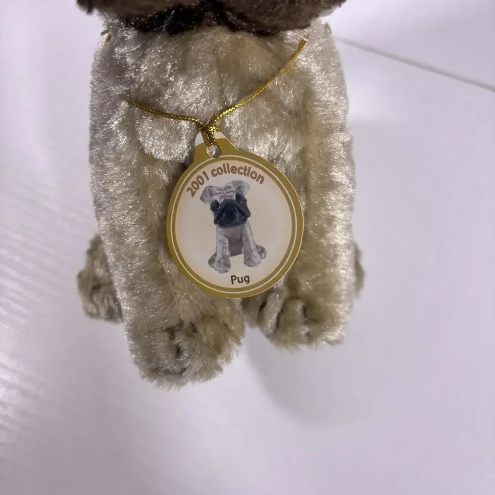 Vintage Golden Bear Pug Plush 2001 Collection Stuffed Dog Toy 8” EUC w/ Tag